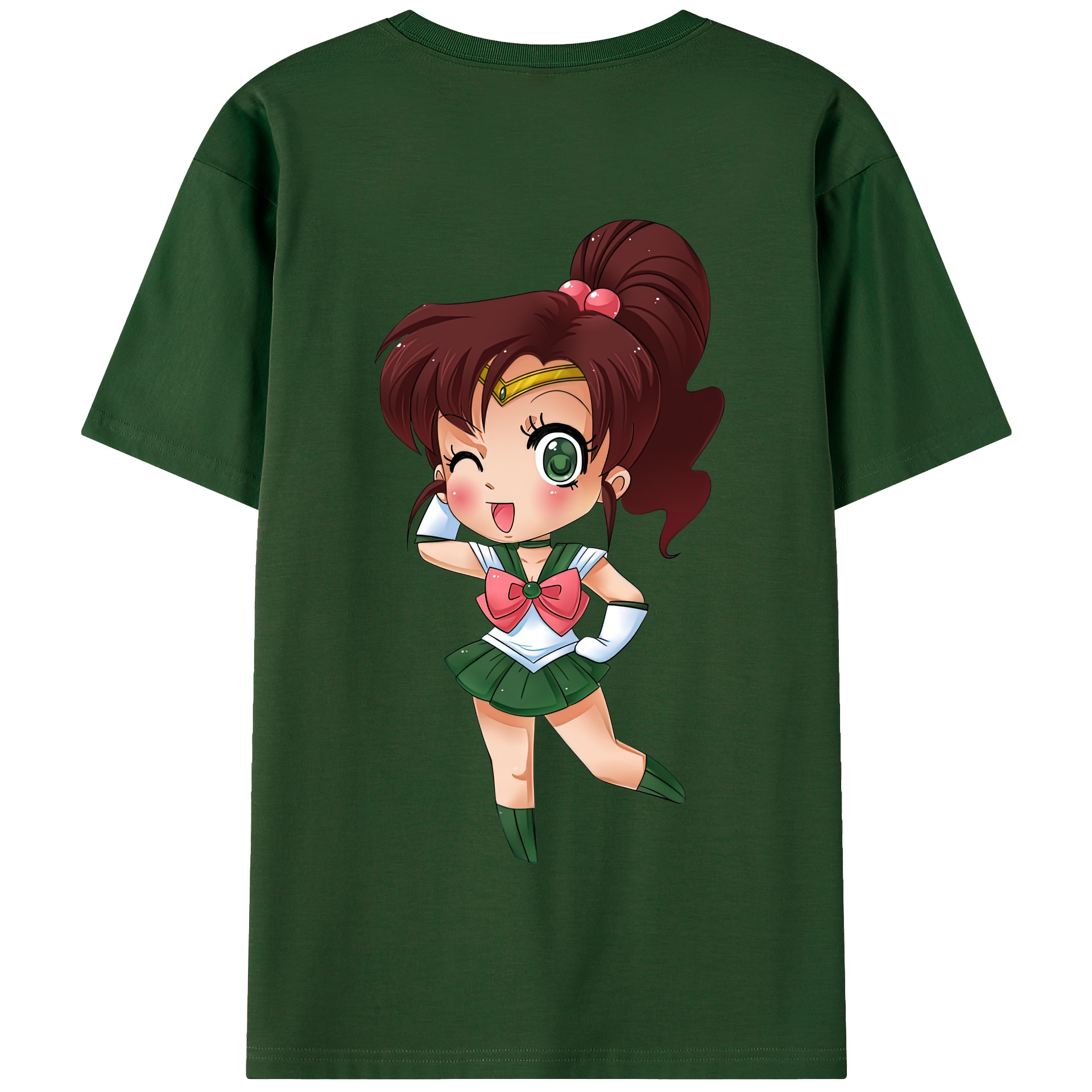 （画像用） 美少女戦士セーラームーン 木野 まこと きの まこと Sailor Moon Kino Makoto （セーラージュピター；Sailor Jupiter） 綿100％半袖Tシャツ（背面プリント）